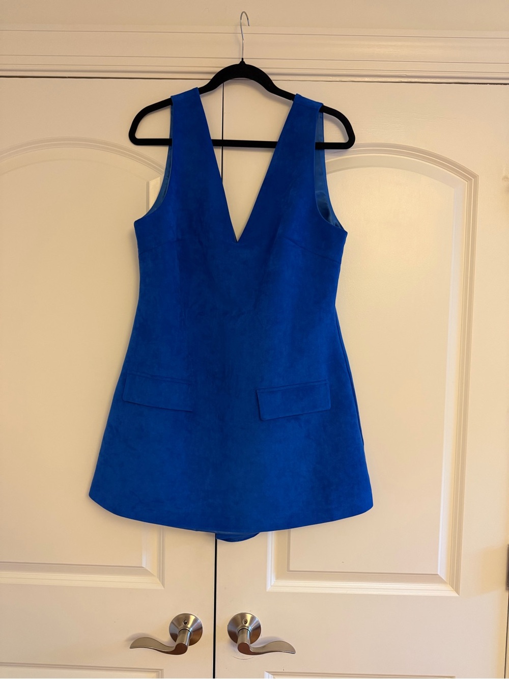 Mare Mare Faux Suede Sleeveless V Neck Playsuit